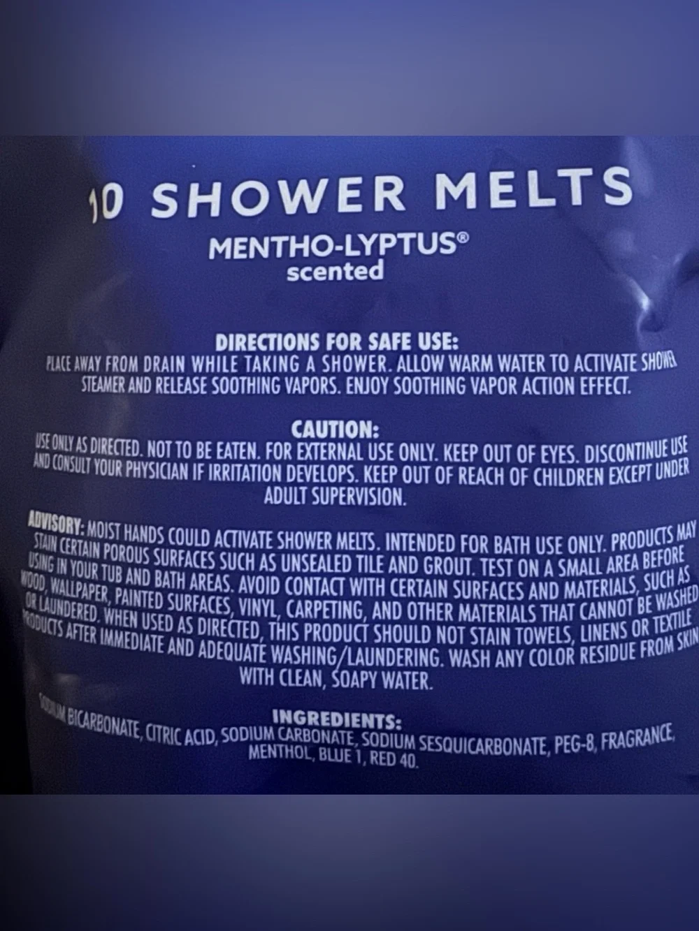 Shower Melts - 10 Halls 10 Mentho-Lyptus